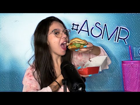 ASMR COMENDO FAST FOOD (sons de mastigação, voz suave)