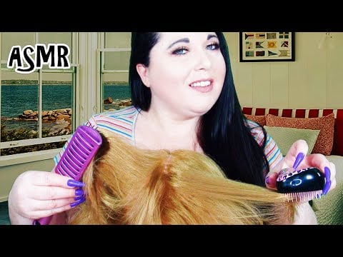 ASMR Relaxing Hair Brushing, Scalp Scratching, Tangle Teezers, Spray, Combing, Parting, Hair Play