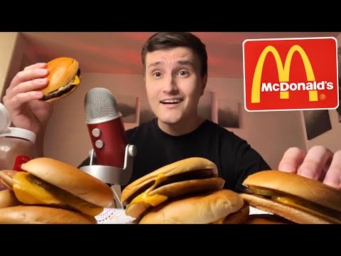 ASMR McDonald’s Burger Eating CHALLENGE Mukbang 🍔