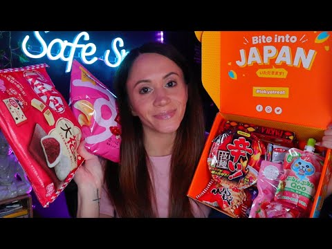 ASMR / Trying Japanese Treats (valentines themed treats)