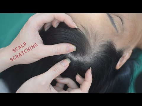 ASMR Nape Scratch Real Person And Hair Combing / Relaxing Hair Sounds For Headache Relief