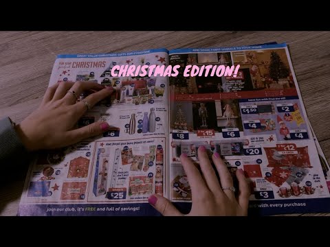 asmr magazine flip through (whispers with gum)