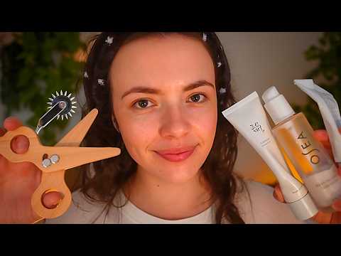 ASMR For When You're Overwhelmed & Tired (skincare, follow directions, stress plucking, tracing)