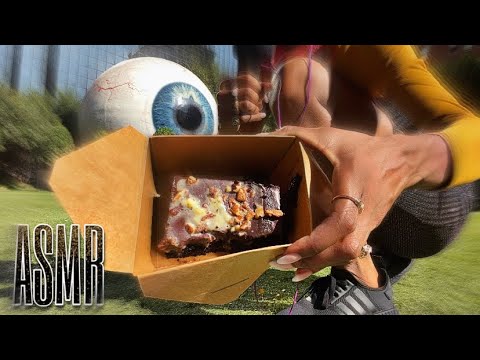 ASMR 💜 Crushing Chocolate Cake in Black Addidas!! 👟 {Giant Eyeball in Dallas}