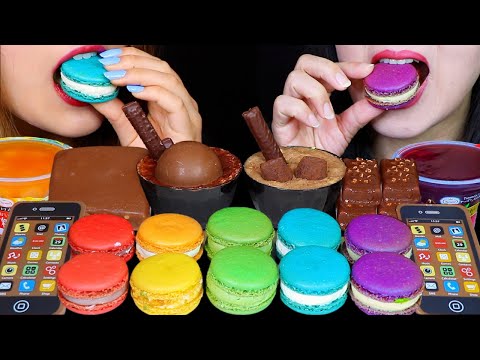 ASMR MOST POPULAR DESSERTS (RAINBOW MACARONS, EDIBLE CHOCOLATE PHONES, CHOCOLATE ICE CREAM, JELLY 먹방