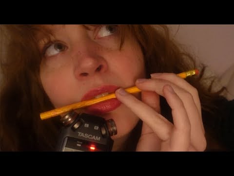 SUPER Close-Up Pencil Noms ✏️   Mouth Sounds and soft whispers ASMR
