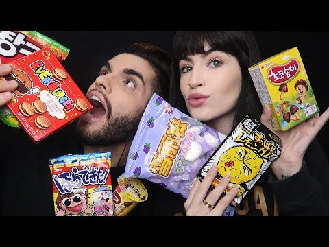 CASAL ASMR - PROVANDO DOCES ASIÁTICOS! (eating sounds)