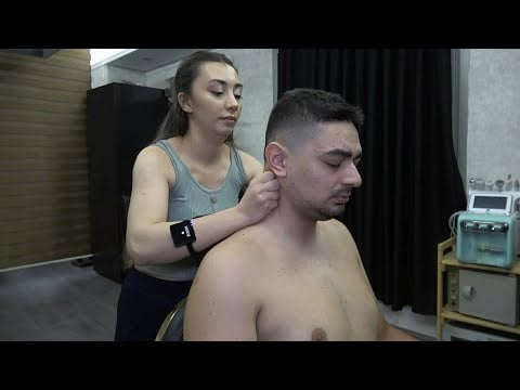 Lady Tugba Refreshing Chest - Head Massage 🌈 DEEP CRACKS & ASMR face,ear,back,arm,palm,neck massage