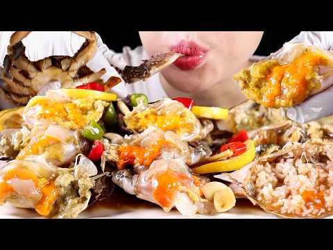 ASMR Soy Sauce Marinated Raw Crabs | Ganjang Gejang | Crab Roe | Eating Sounds Mukbang No Talking