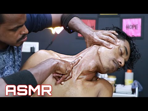Head And Neck Massage With Lots Of Oil ASMR | Strong Wrist Barber | Head Neck Shoulder Massage ASMR