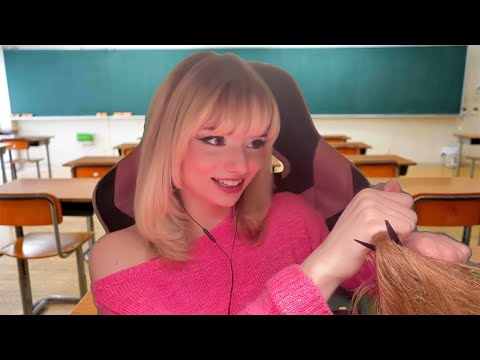 ASMR The Weird Girl in class (secretly) cuts your hair✂️ 💇‍♀️