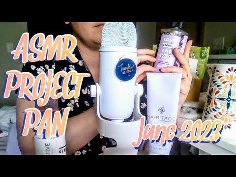 Project Pan ASMR {Using up Makeup & Body Care Products} Cardboard, Plastic, Glass - Whispered - JUNE