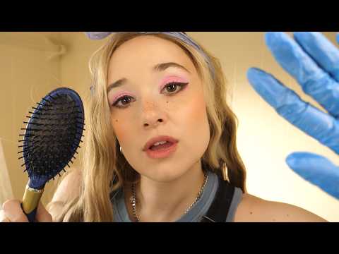 ASMR Gas Station Bathroom Lady Dyes Your Hair, Clothes Scratching, Haircut, Hard Candy Mouth Sounds