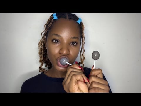 Black Currant Lollipop 🍭 Review and Chitchat (mouth sounds, ASMR whispering)
