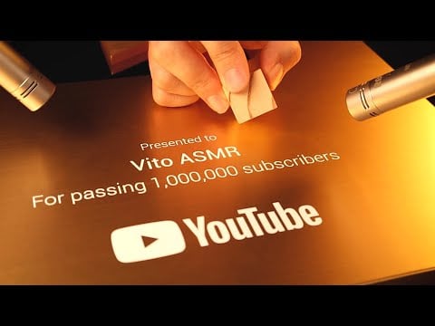 ASMR Gold Play Button Triggers for Sleep 구독자 100만 골드버튼.. 정말 감사합니다!
