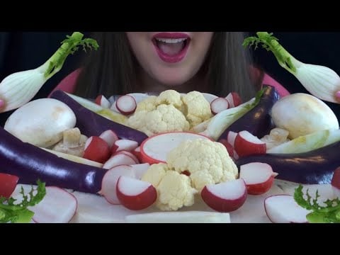 HEALTHY EATING ASMR Raw Veggie Platter - EXTREMELY SATISFYING Crunchy Sounds