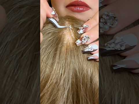 asmr pins plucking 💆🏻‍♀️😴 #asmr #asmrhandmassage #asmrscalpcheck