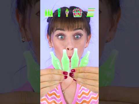 ASMR Green Candy Wax, Gummy Watermelon Mukbang #shorts