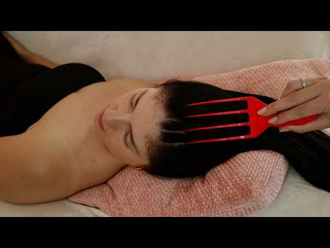ASMR Scalp Attention & Hair Play For Deep Sleep (Whisper, Dark Screen Option)