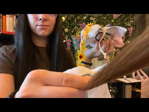 ASMR Hair Accessory Shop (real hair, fabric, brushing, magazine sounds)