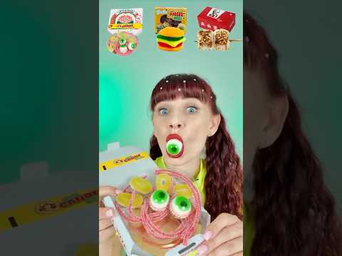 ASMR Gummy Pizza, Gummy Burgers, Marshmallow  #mukbang #eatingsounds
