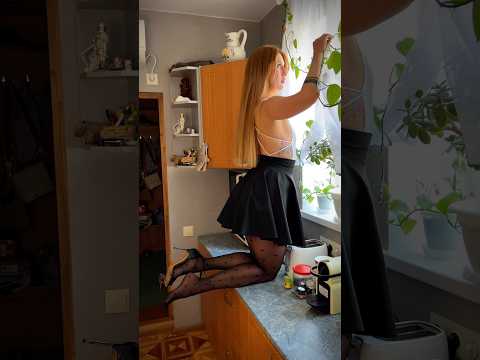 Taking care of my plants #pantyhose #tights