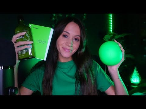 ASMR / Nothing But Green (tapping on green triggers/long nails) 💚