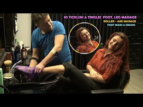 AYNUR'S FEET ARE VERY TICKLISH & NO STRESS 👣 FOOT WASHING - CRACKS + ASMR REFLEXOLOGY THERAPY