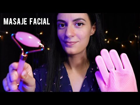 ASMR español MASAJE FACIAL Relajante para dormir (soft spoken)