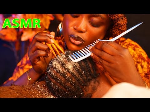 Asmr✨whispering scalp scratching hair crust | Ear nitpicking massage, oiling,with scalp massage 
