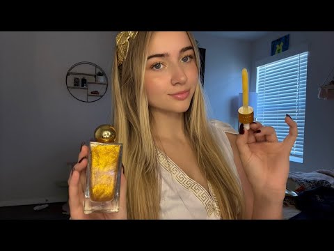 ASMR Greek Goddess Does Your Skincare Roleplay (personal attention, layered sounds)