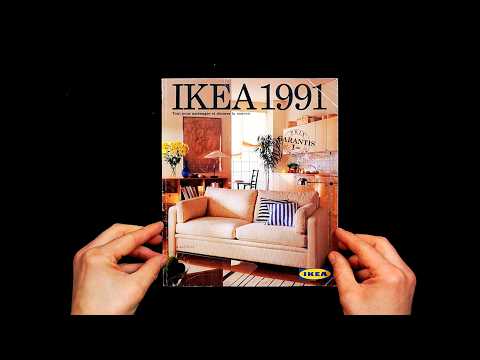 ASMR Flipping through a vintage IKEA catalogue from 1991