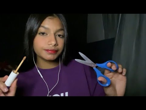 ASMR-cortando seu cabelo e fazendo sua make