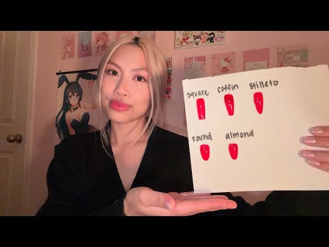 Asmr Nail appointment role play (picking your nails shape/painting) 