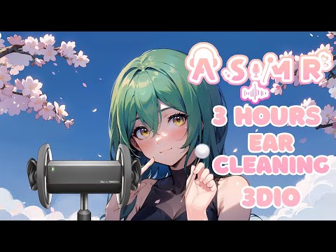 3 HOURS ASMR 3DIO EAR CLEANING (NO TALKING)