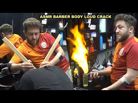 ASMR BARBER BODY CRACKS - NECK RAZORCUT - head,back,face,ear,throat,armpit,palm,knife,leg,ax massage