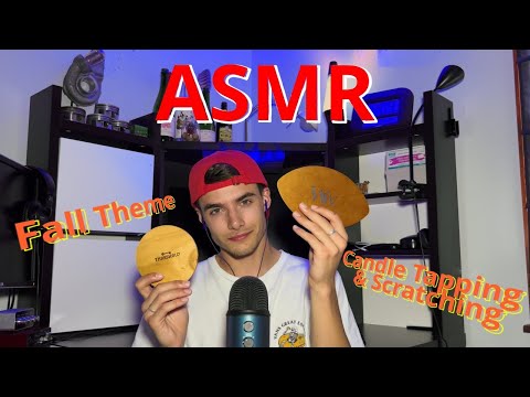 🍂 ASMR Fall Themed Candles (Tapping & Scratching) 🍂