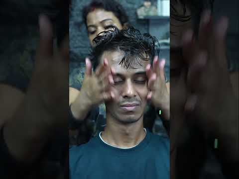 Head & Ear Massage ASMR By Indian Lady Barber #shorts