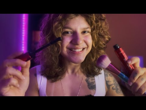 ASMR MAQUIADORA PROFISSIONAL || Sons reais de maquiagem, toques na tela, atenção pessoal, etc