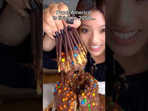 Proof America is living in 2050… #food #eating #mukbang #dessert #chocolate