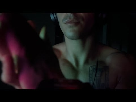 ASMR Spit painting, Close Up Breathy Whispers, and Skin Scratching :)
