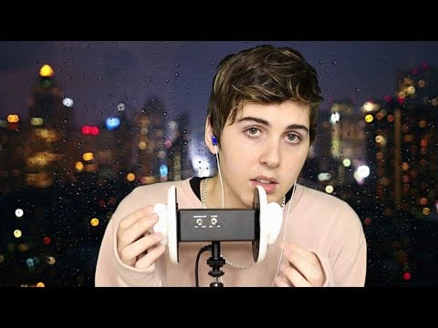 ASMR ☁ 3D RAINY NIGHT ☁ 3Dio Ear to Ear BINAURAL Male Whispering & Relaxing Rain Sounds for Sleep