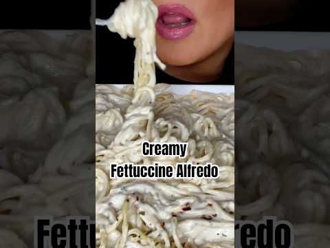 Creamy fettuccine Alfredo Pasta  #asmr #noodles #food #mukbang