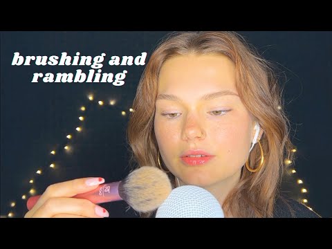 ASMR telling you about my little getaway! (whispered ramble, mic brushing, vlog)