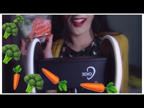 ASMR Crunchy  BROCCOLI, CARROTS, SNAP PEAS Eating Sounds 🥦🥕🥕🥕 [3DIO BINAURAL] With Veggie Dip