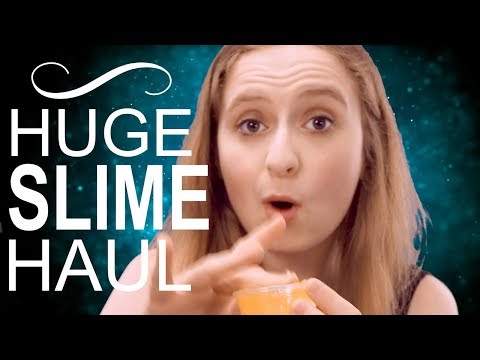 🍑 ASMR HUGE SATISFYING SLIME HAUL + REVIEW 🍎🍊🍒🍋🍐🥦🍓🍇🥥