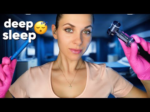 ASMR Otoscope EAR cleaning Roleplay, Ear Exam for SLEEP,  Personal Attention and RAIN sounds