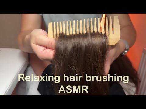 ASMR Hair Brushing on Real Person | Soothing Sounds for Sleep & Relaxation  (brush & wood comb)