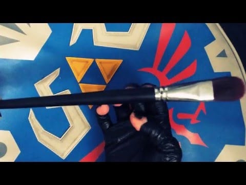 LATEX GLOVES  tapping, scratching, brushing💮 Hylian Shield Shaped Backpack [[ASMR]]