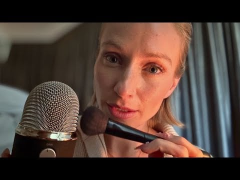 ASMR Mic Brushing + Soft Whispers For Sleep 😴 100% SENSITIVITY